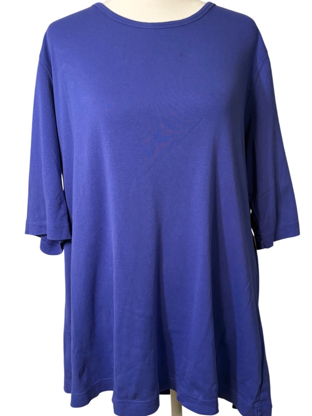 Duluth Trading Co Longtail T Tunic XL Blue 3/4 Sleeve 100% Cotton Rib Knit